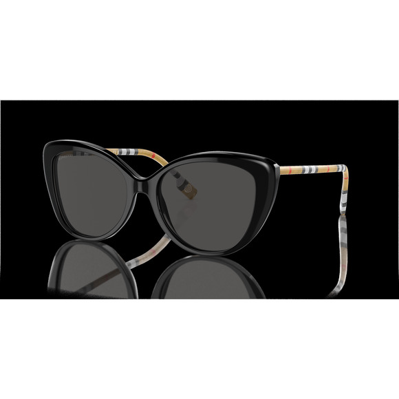 Burberry Accessories - Burberry BE4407 3853/87 Black Check Plaid/Dark Grey Gradient 54mm Sunglasses